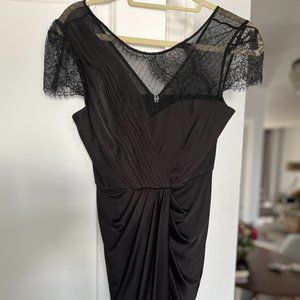 BCBG Black Silk and Lace Dress
